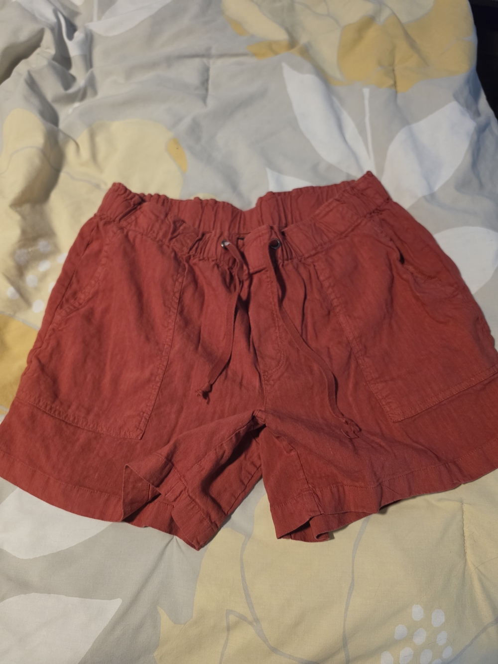 Kut from the Kloth  Drawstring Linen-Blend Shorts Size Large
